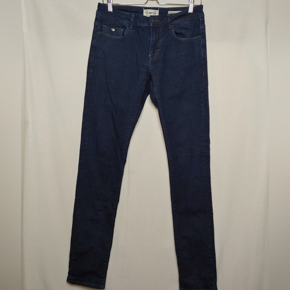 energie Saxon Skinny Jeans‎ Dark Wash 32 34 Low Waist Tight Leg Cotton Elastane - Picture 2 of 10